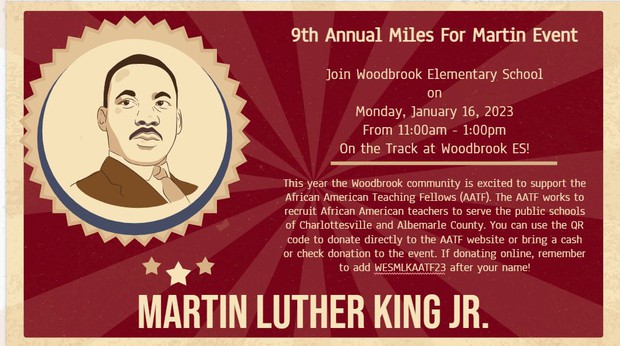 9th Annual “Miles for Martin” with Woodbrook Elementary School