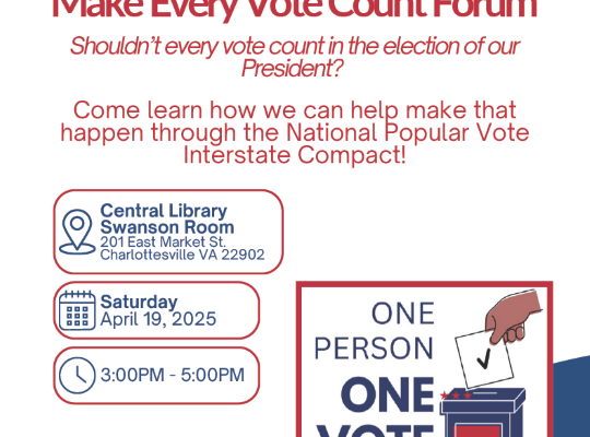 One Person One Vote – Make Every Vote Count Forum