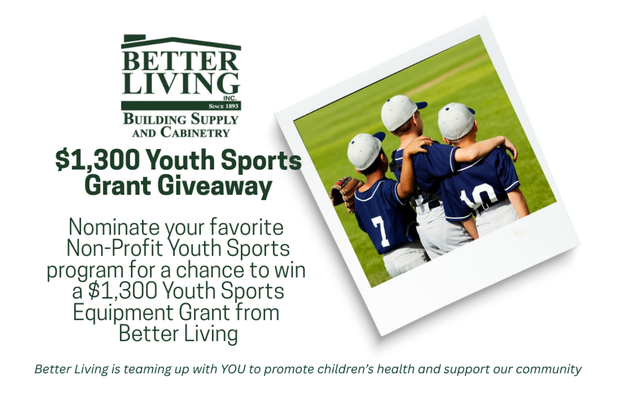 Better Living $1,300 Youth Sports Grant Giveaway Better Living $1,300 Youth Sports Grant Giveaway