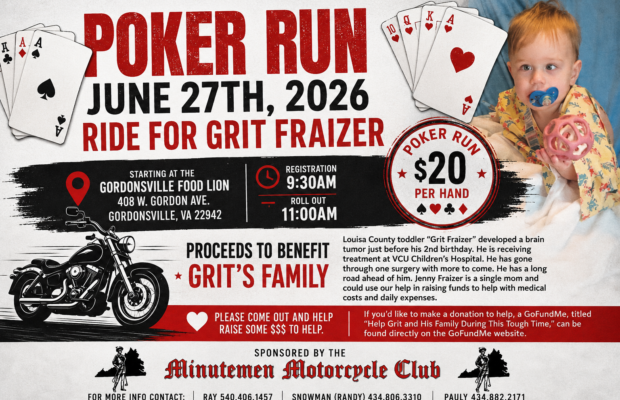 Minutemen Motorcycle Club Poker Run for Grit Fraizer